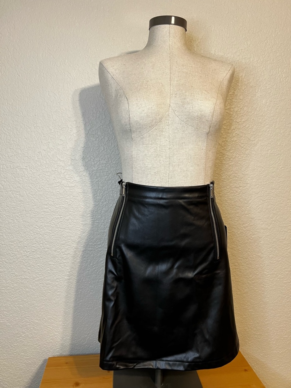 Just One Faux Leather Mini Skirt